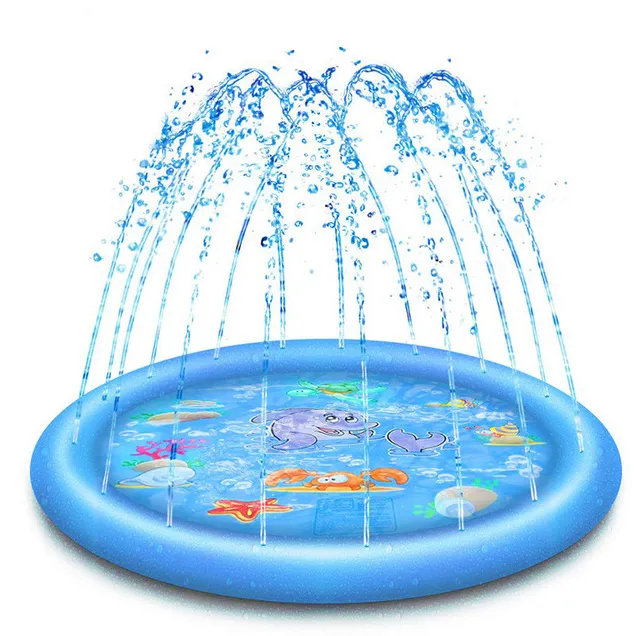 100cm Pet Sprinkler Splash Pad For Dogs Cooling Mat Inflatable Dog Water Park Bathtub