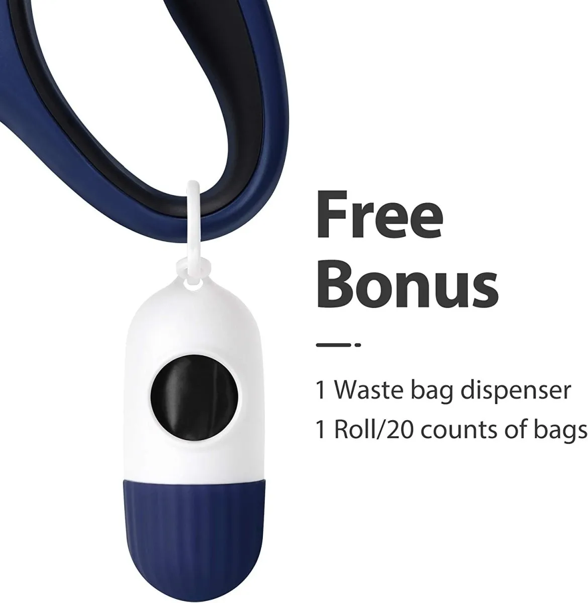 16ft Retractable Dog Leash with Dispenser and Poop Bags