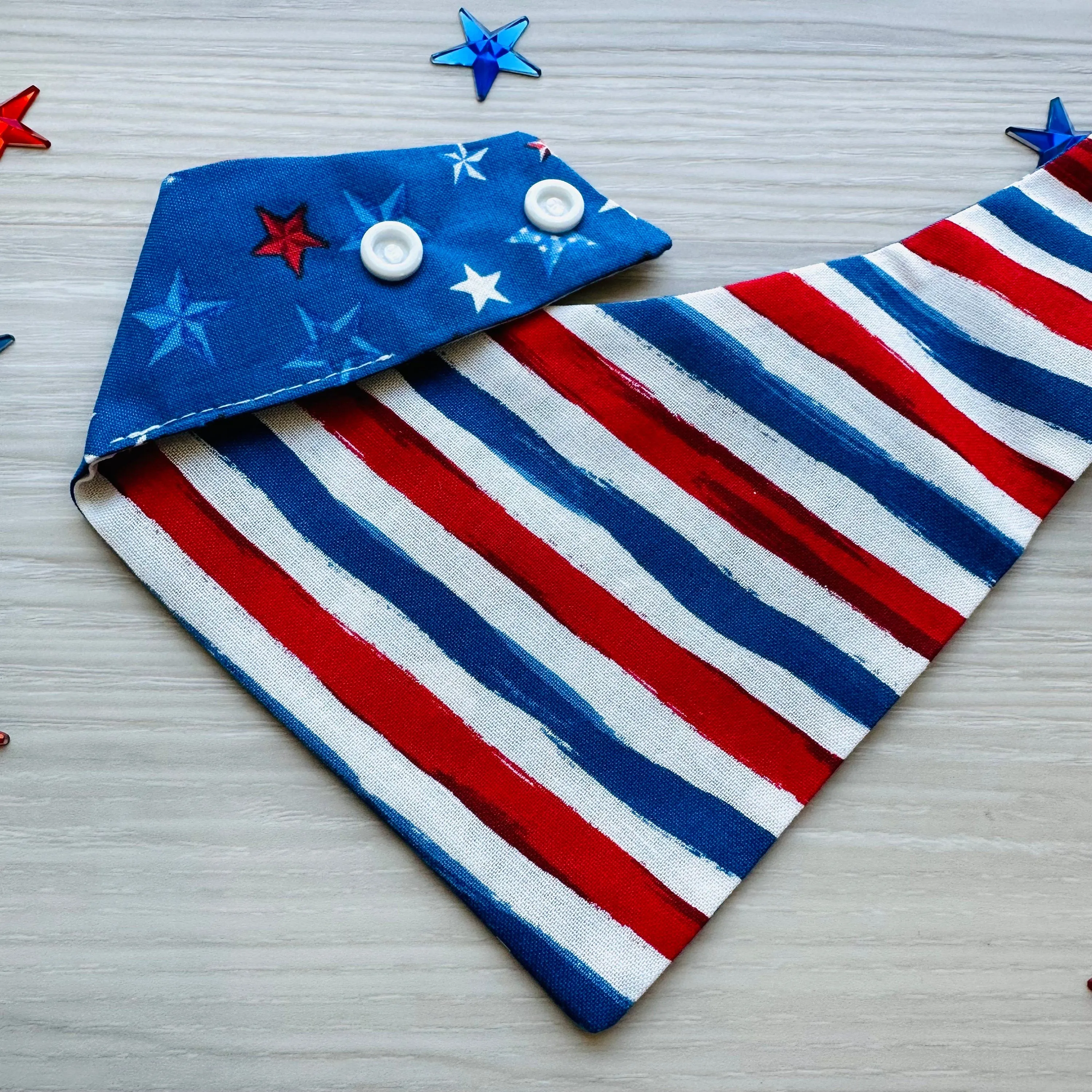 4th of July Dog Bandana, red white and blue