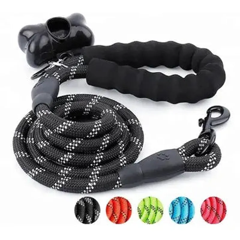 5 FT Heavy-Duty Leash with Reflective Threads