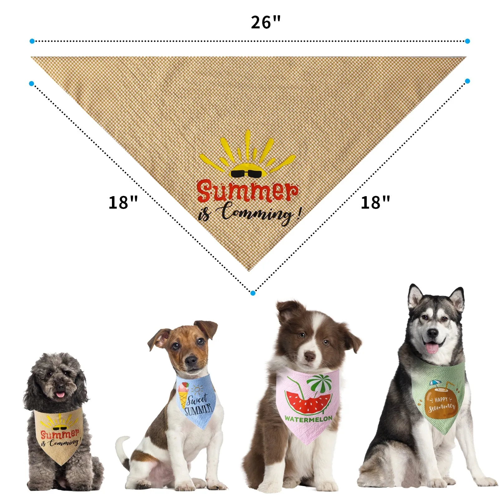 Aiitle 4 Pack Dog Cooling Summer Bandanas