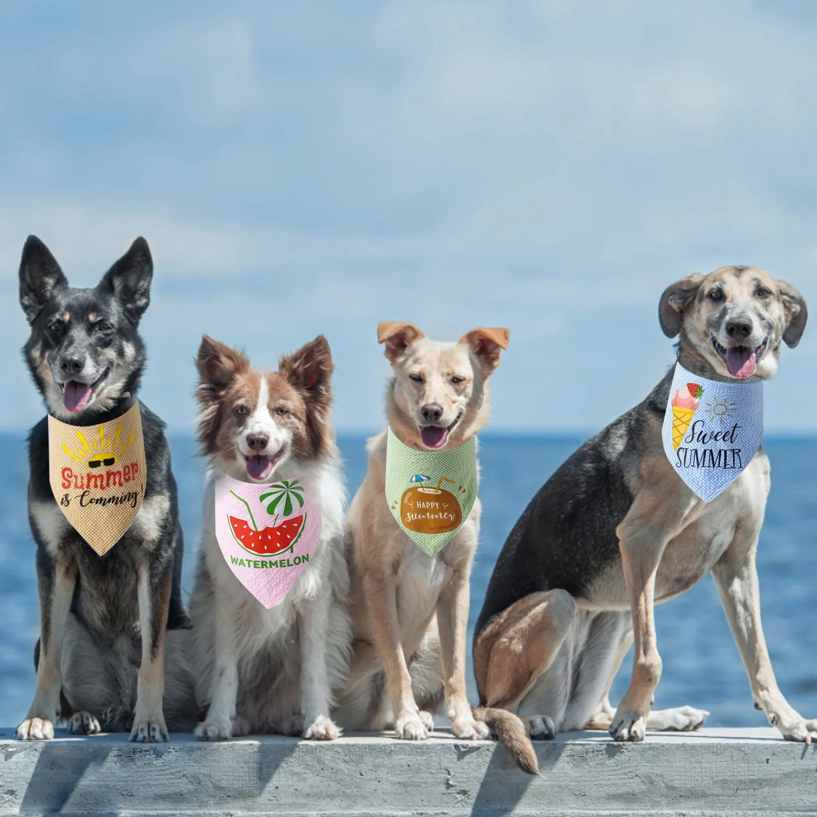 Aiitle 4 Pack Dog Cooling Summer Bandanas