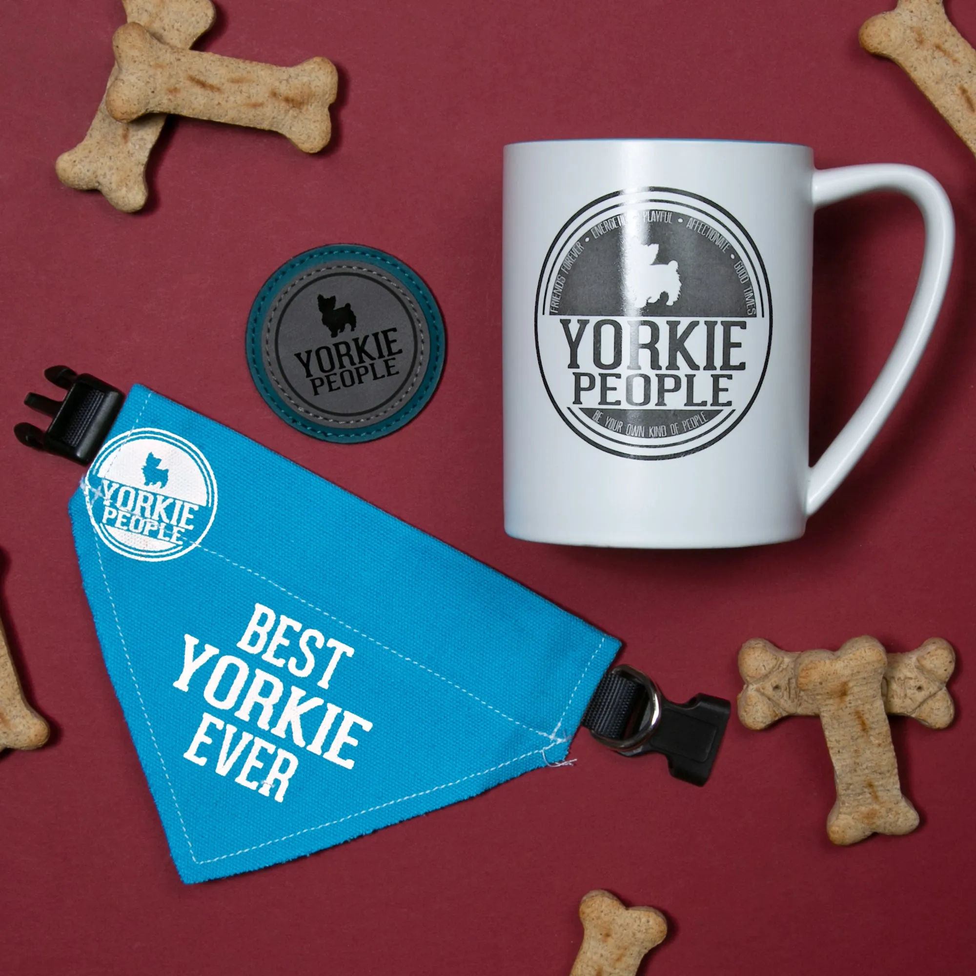 Best Yorkie 7" x 5" Canvas Slip on Pet Bandana