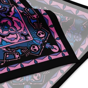 Dancing Skeleton Bandana - Pink, Turquoise,   Black
