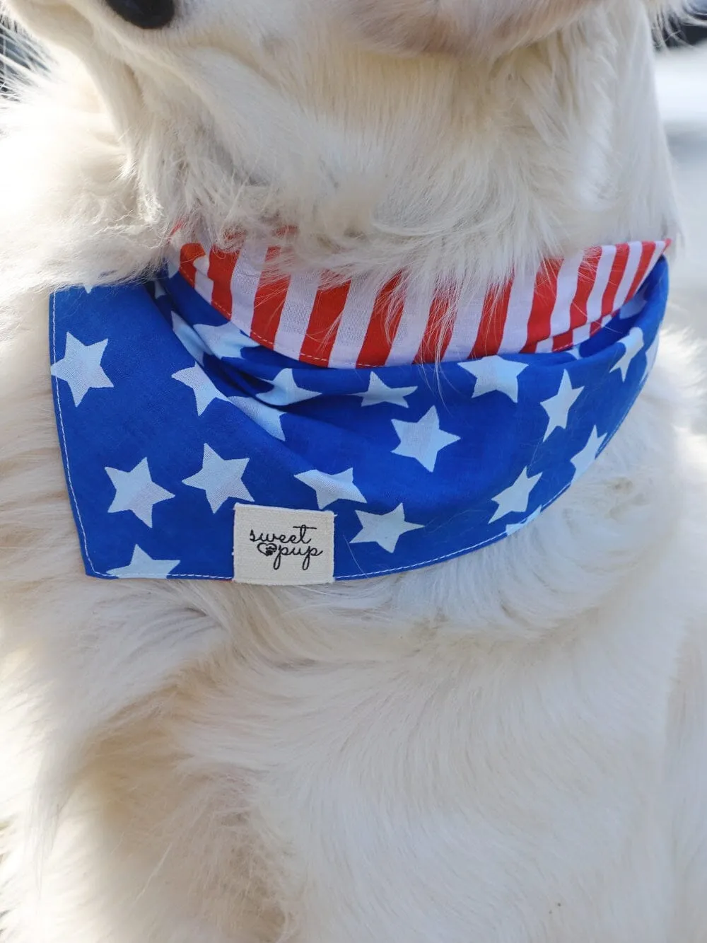 Dog Bandana - Patriotic American Flag Reversible