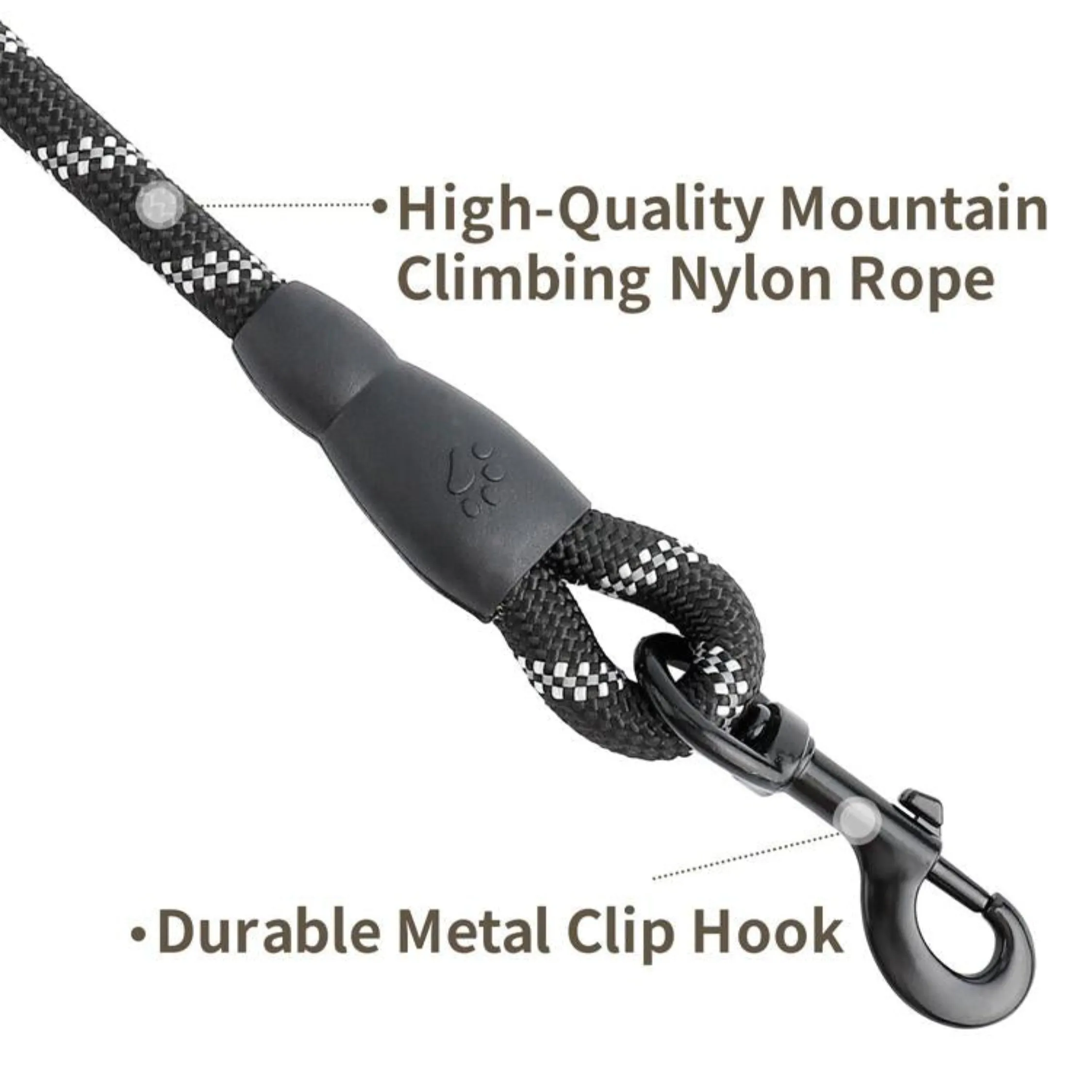 Dog Leash with Padded Handle and Reflective Threads