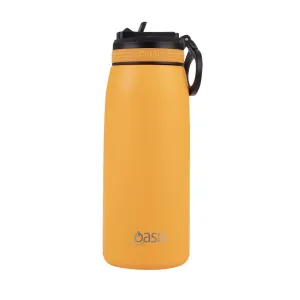 Insulated Sports Bottle Sipper Straw 780ml Neon Orange