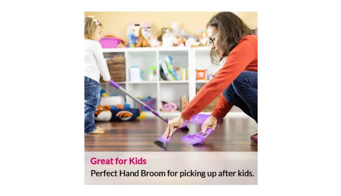 miniWISP Broom and Dustpan Set - The Best Mini Hand Broom with Electrostatic Bristle Seal Technology
