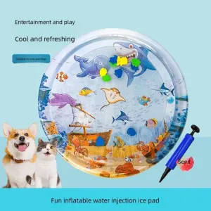 NEW 1 PCS Inflatable Pat Pad Baby Pets Pat Pad PVC Marine Animal Water Pad Inflatable Baby Pad Toy Crawling Water Toy Water, 40-inch Diameter