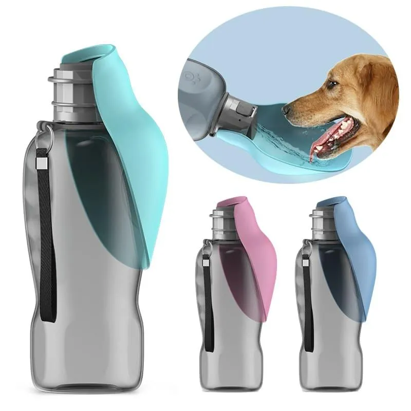 Portable Pet Water Bottle with Leaf Design - 800ml Travel Dog Bowl for Dogs and Cats