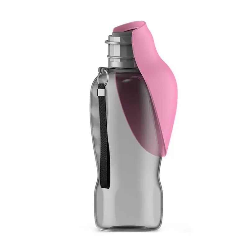 Portable Pet Water Bottle with Leaf Design - 800ml Travel Dog Bowl for Dogs and Cats