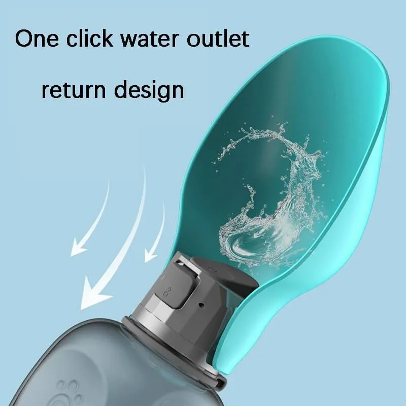 Portable Pet Water Bottle with Leaf Design - 800ml Travel Dog Bowl for Dogs and Cats