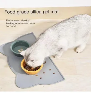 Portable Waterproof Silicone Pet Food Pad - Non-Slip Feeding Mat for Cats and Dogs