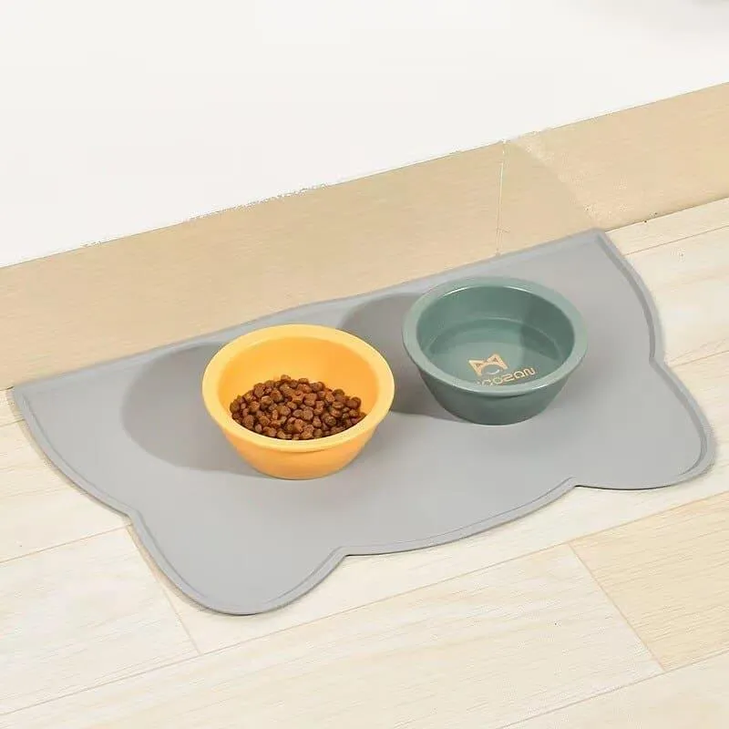 Portable Waterproof Silicone Pet Food Pad - Non-Slip Feeding Mat for Cats and Dogs