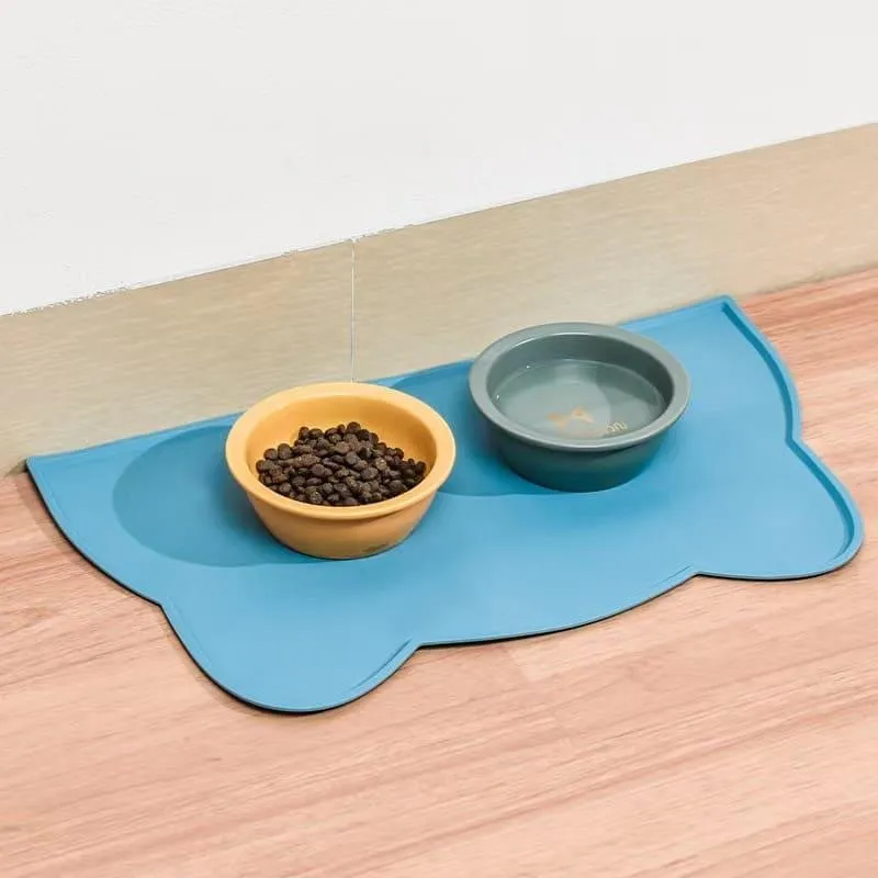 Portable Waterproof Silicone Pet Food Pad - Non-Slip Feeding Mat for Cats and Dogs