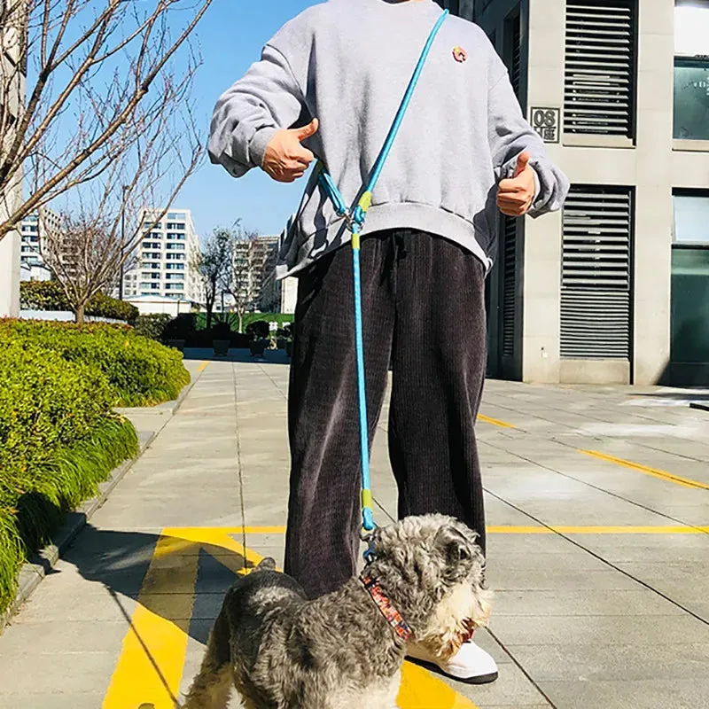 Reflective Nylon Dog Leash for Safe Hands-Free Walking