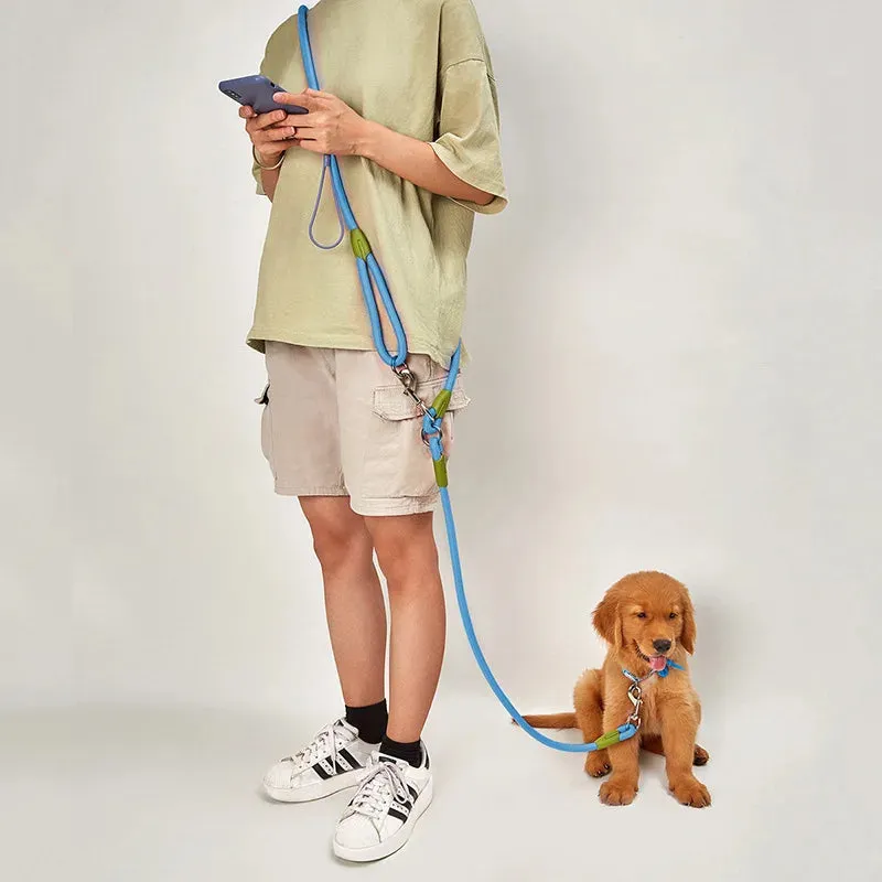Reflective Nylon Dog Leash for Safe Hands-Free Walking