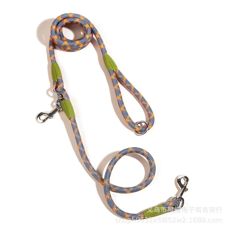 Reflective Nylon Dog Leash for Safe Hands-Free Walking
