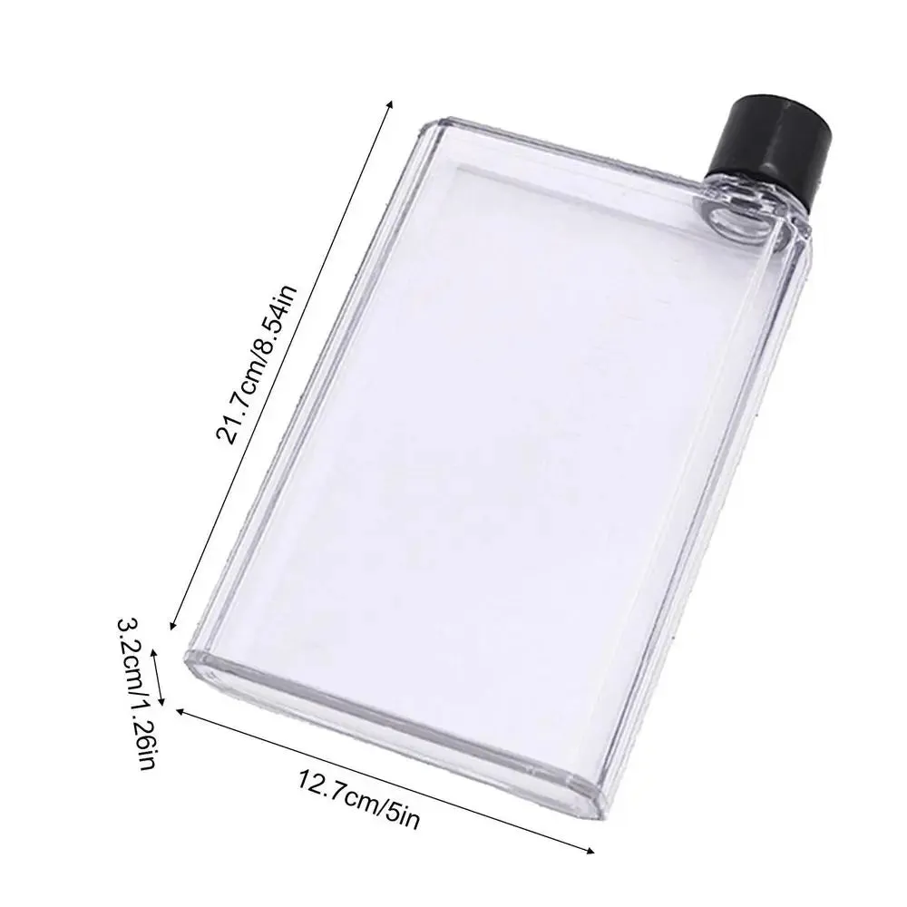 Slim Flat Water Bottle, Portable BPA-Free Reusable Book Style Drink Bottle, 350ml/420ml, Perfect for School, Sports, and Travel
