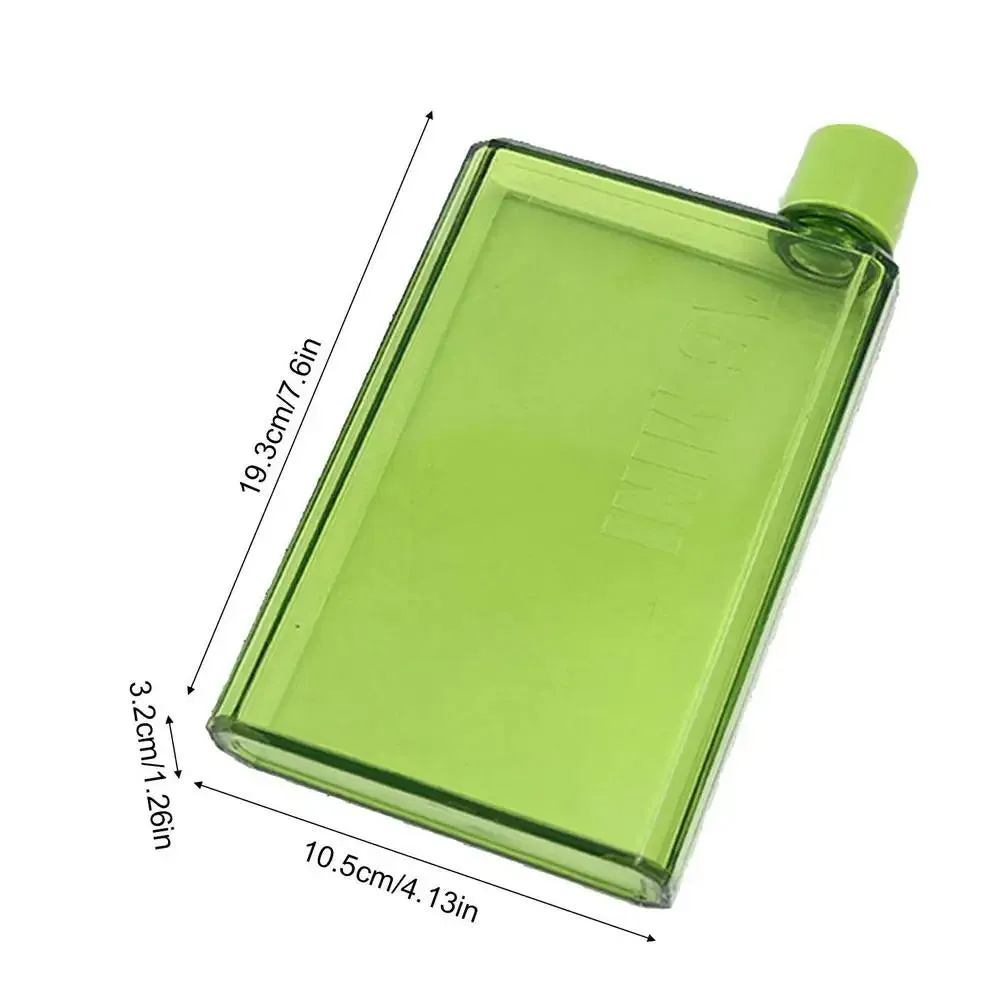 Slim Flat Water Bottle, Portable BPA-Free Reusable Book Style Drink Bottle, 350ml/420ml, Perfect for School, Sports, and Travel