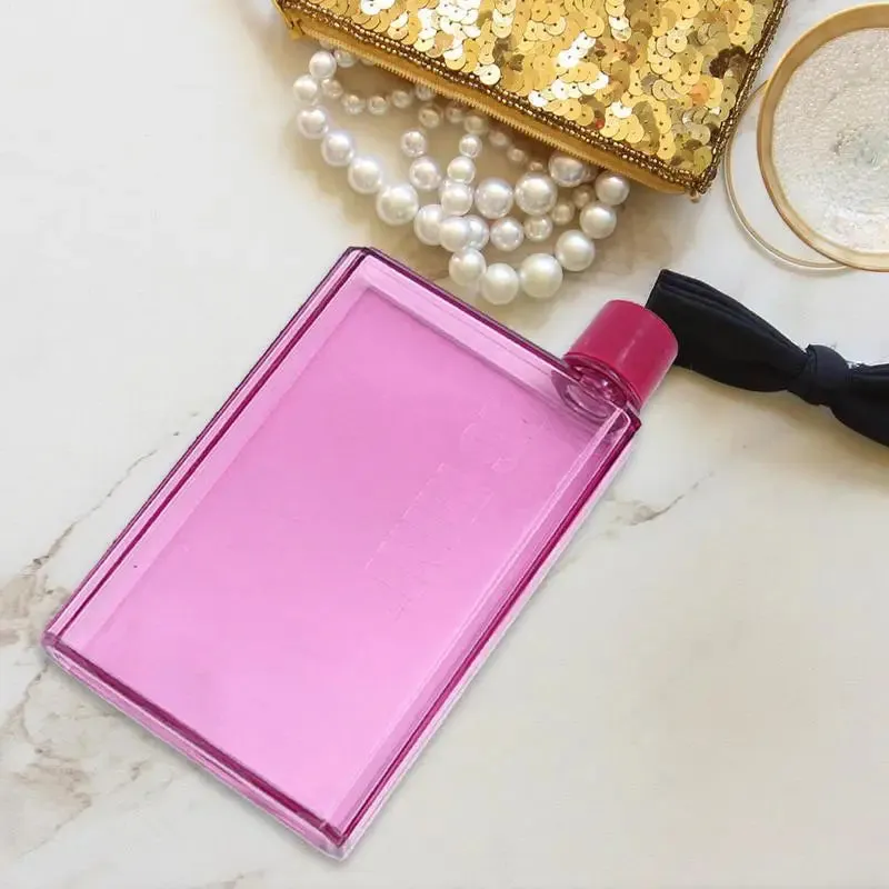 Slim Flat Water Bottle, Portable BPA-Free Reusable Book Style Drink Bottle, 350ml/420ml, Perfect for School, Sports, and Travel