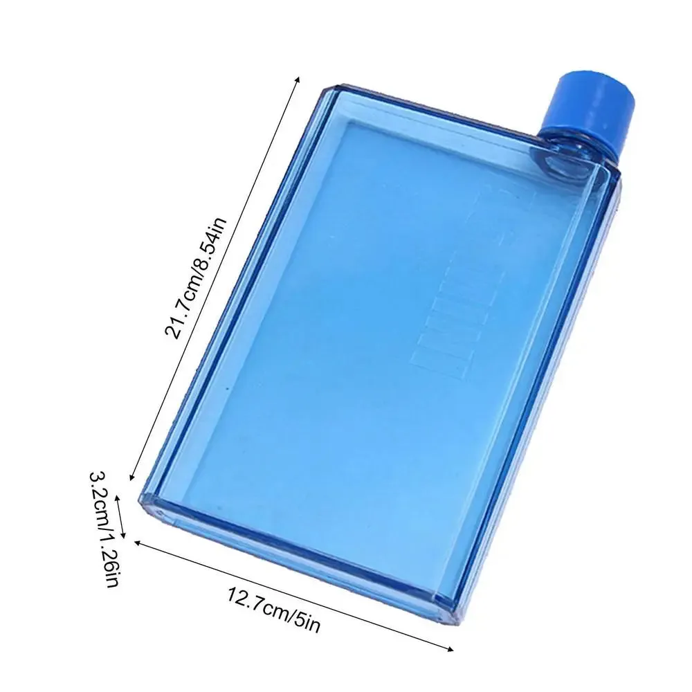 Slim Flat Water Bottle, Portable BPA-Free Reusable Book Style Drink Bottle, 350ml/420ml, Perfect for School, Sports, and Travel
