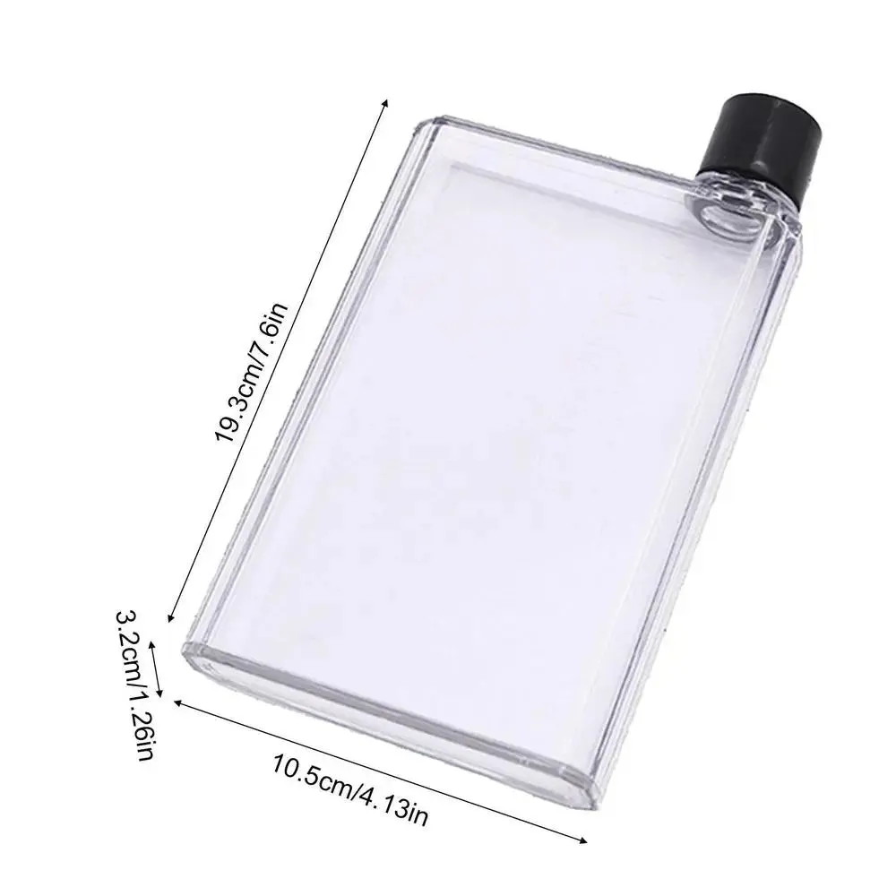 Slim Flat Water Bottle, Portable BPA-Free Reusable Book Style Drink Bottle, 350ml/420ml, Perfect for School, Sports, and Travel