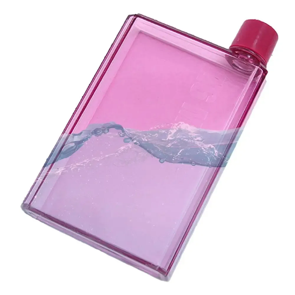 Slim Flat Water Bottle, Portable BPA-Free Reusable Book Style Drink Bottle, 350ml/420ml, Perfect for School, Sports, and Travel