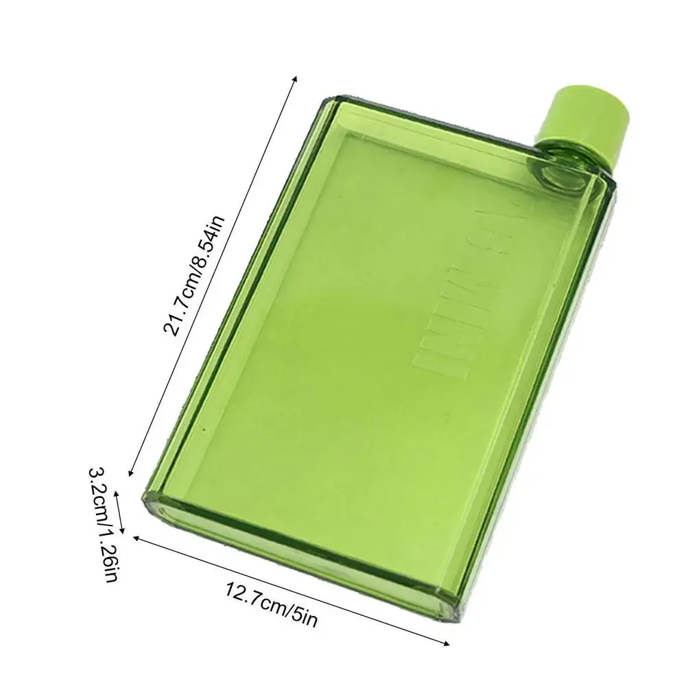 Slim Flat Water Bottle, Portable BPA-Free Reusable Book Style Drink Bottle, 350ml/420ml, Perfect for School, Sports, and Travel