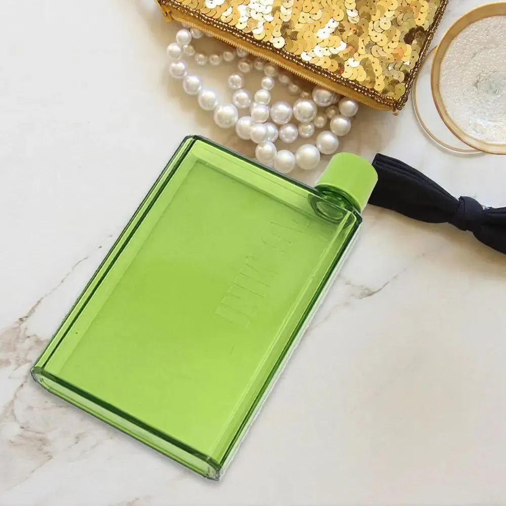 Slim Flat Water Bottle, Portable BPA-Free Reusable Book Style Drink Bottle, 350ml/420ml, Perfect for School, Sports, and Travel