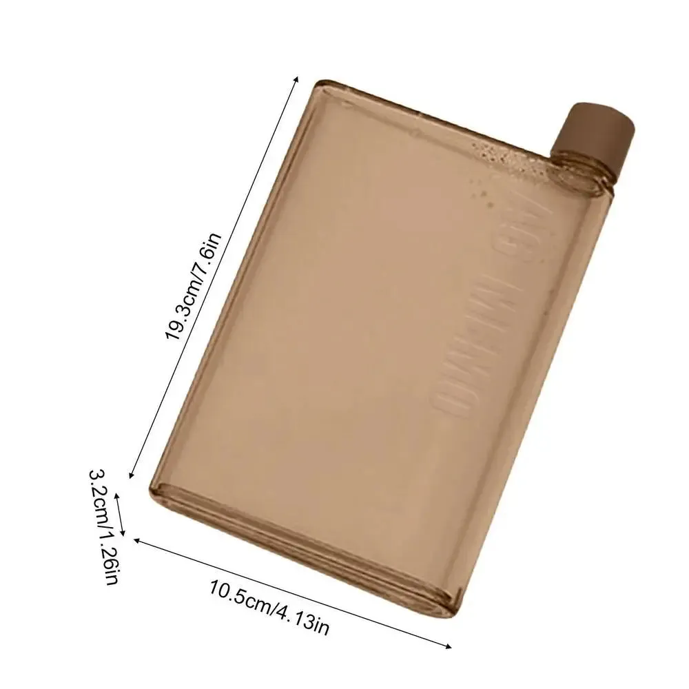 Slim Flat Water Bottle, Portable BPA-Free Reusable Book Style Drink Bottle, 350ml/420ml, Perfect for School, Sports, and Travel