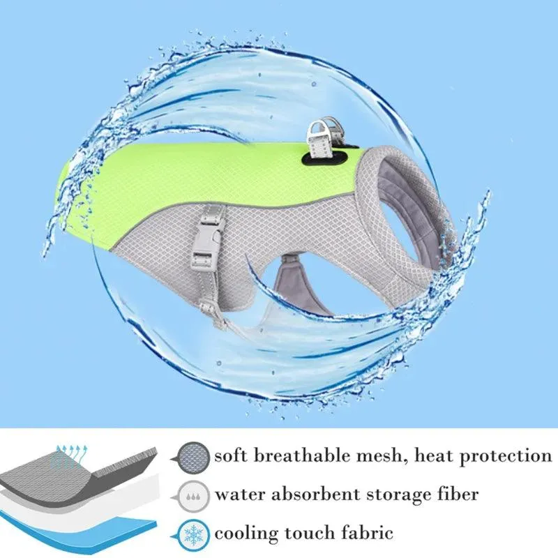 Summer Dog Cooling Vest Harness Reflective Quick Release Hot Pet Clothes Cool Jacket For Small Medium Large Dog Accessories