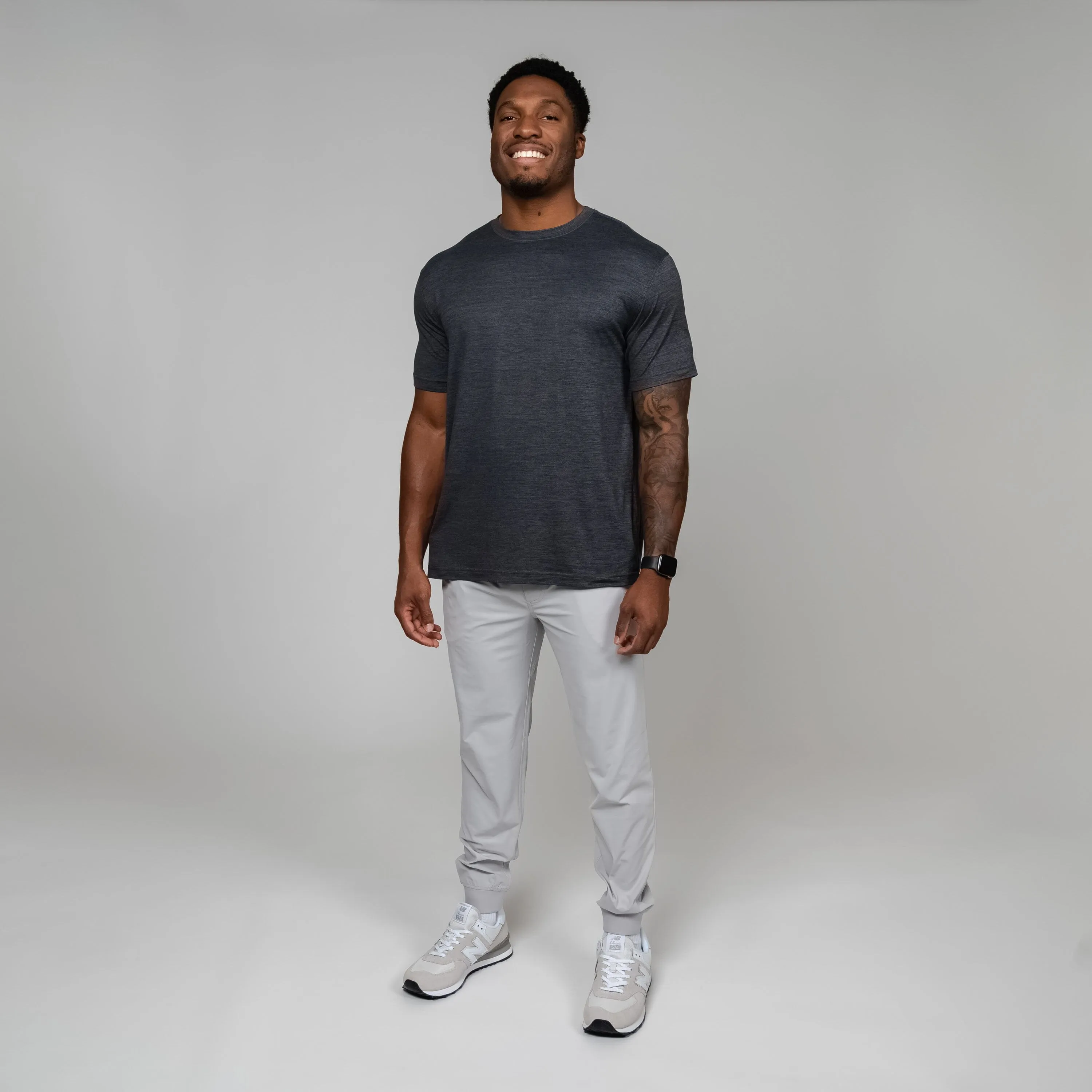 Tailwind Performance Tee | Heather - Charcoal Grey/Ash Grey