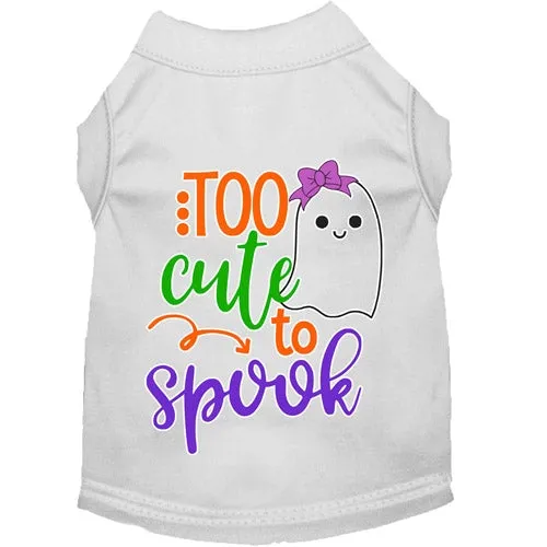 Too Cute to Spook-Girly Ghost Screen Print Dog Shirt in Many Colors