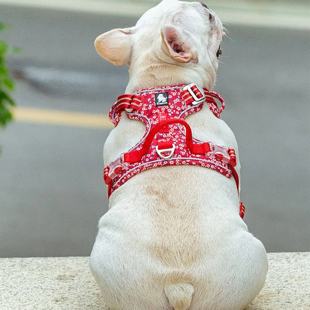 Truelove Floral No Pull Pet Harness for Dogs (Poppy Red)