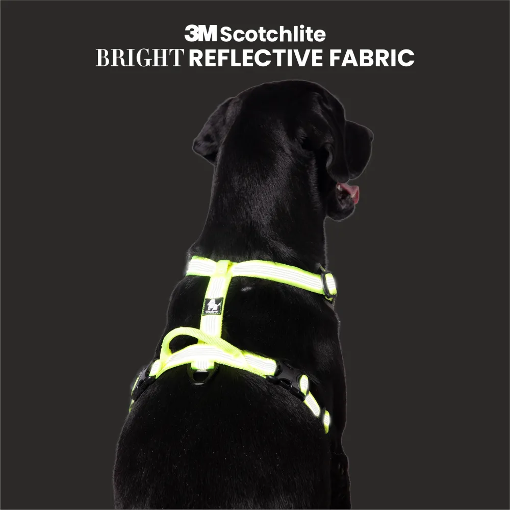 Truelove Harness with Reflective Fabric for Dogs (Neon Yellow)