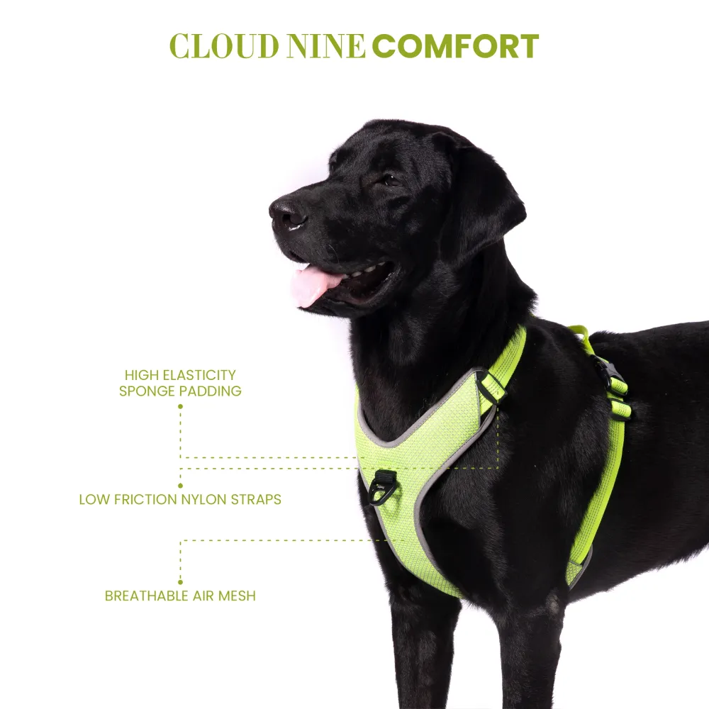 Truelove Harness with Reflective Fabric for Dogs (Neon Yellow)
